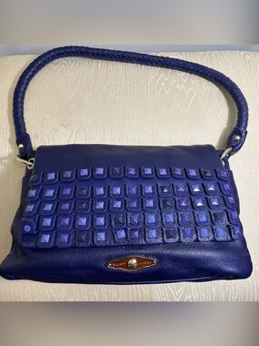 Blue Elliott Lucca Studded Pebbled Leather Shoulder Bag